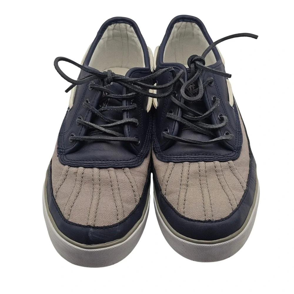 Polo Ralph Lauren Parkstone Boat Shoes 9D Navy Grey Preppy Nautical‎ Ivy Style